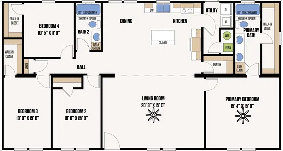 The loving floor plan home features
