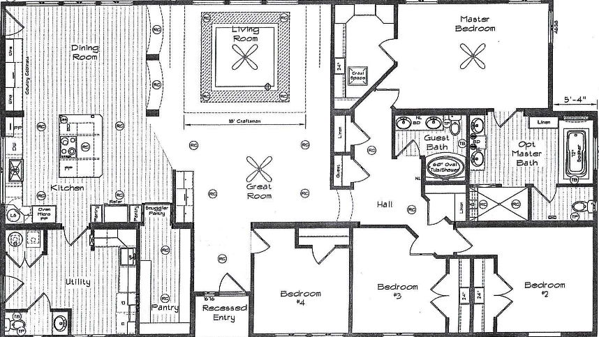 Grand manor floor plan home features