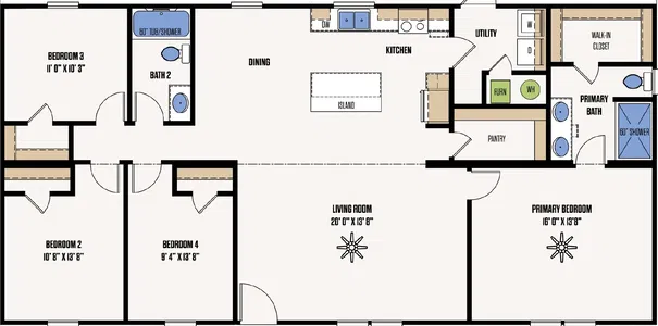 The caldwell floor plan home features