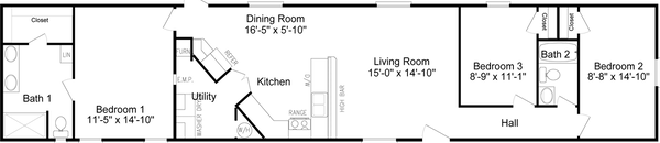 Solitaire 16763a floor plan home features
