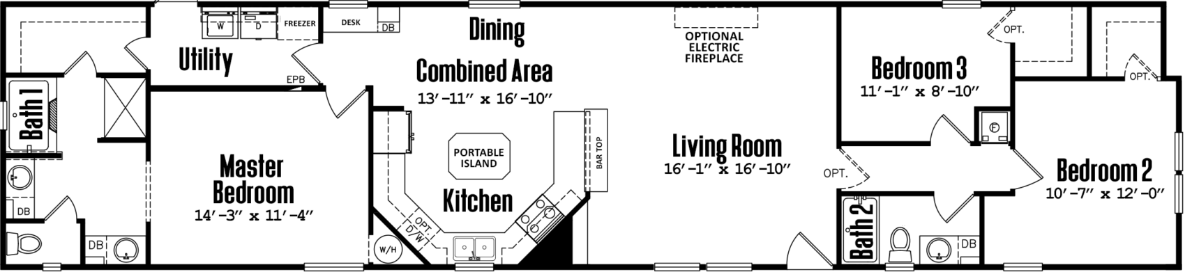 The knight floor plan home features