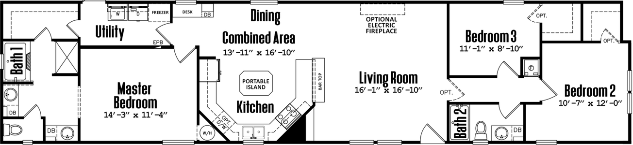 The knight floor plan home features