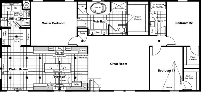 Instant housing farmhouse floor plan home features