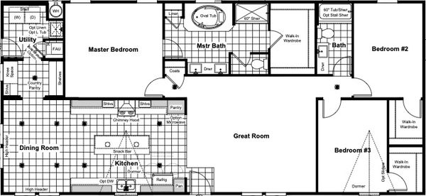 Instant housing farmhouse floor plan home features