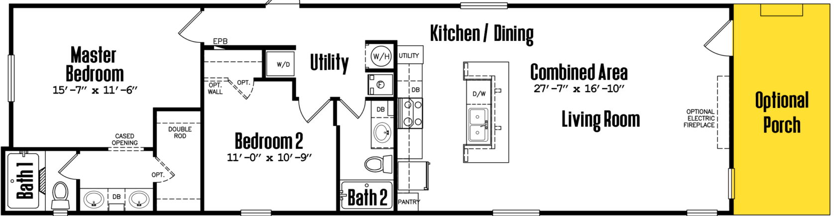 Porch homes 18×64-22a floor plan home features