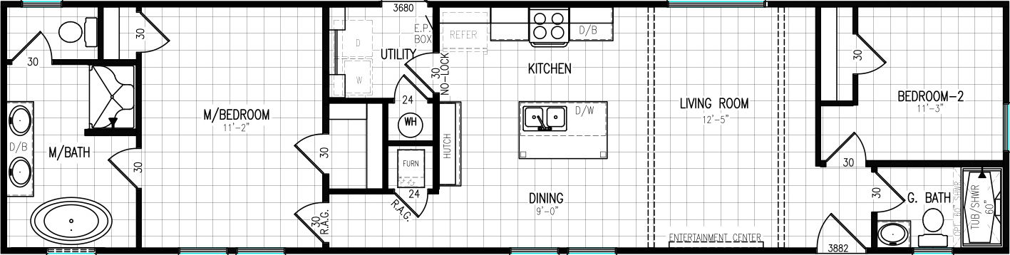 Baguette d62e floor plan home features