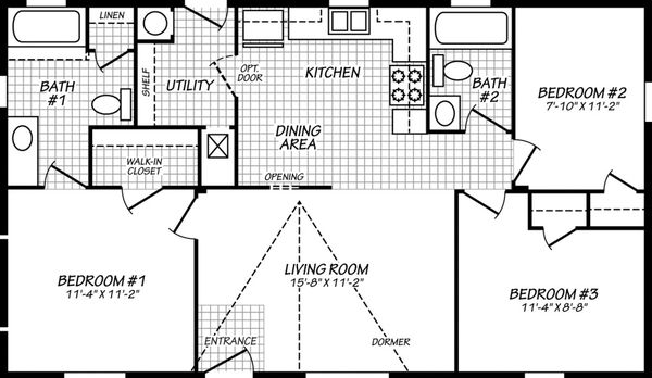 Evergreen 24403e floor plan home features