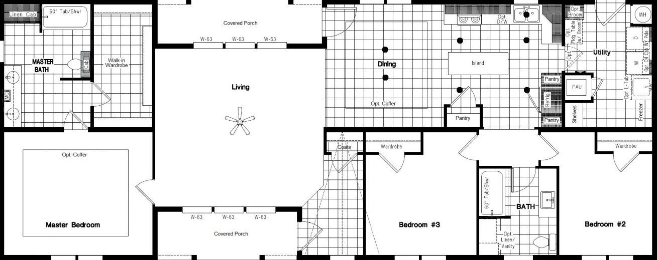 The cedar floor plan home features