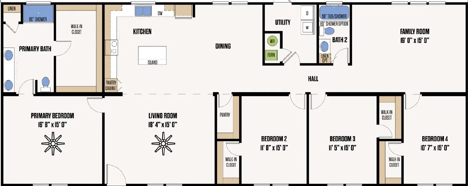 The swisher floor plan home features