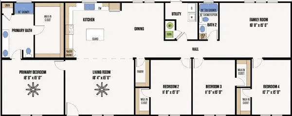 The swisher floor plan home features