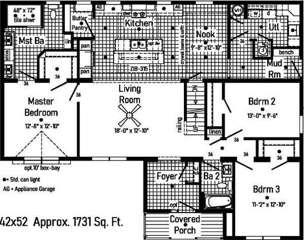 Magnifique ranch 3p2601r floor plan home features