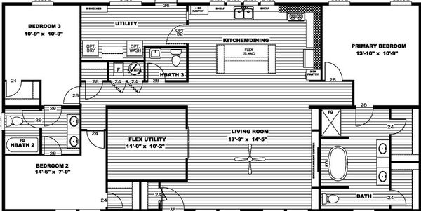 Farmhouse flex floor plan home features