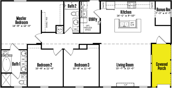 Doublewide s-28×56-32flp-3 floor plan home features