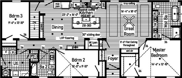 La bella casa ranch 2p2804-r floor plan home features