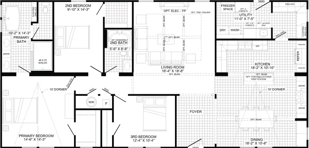 The anna fae floor plan home features
