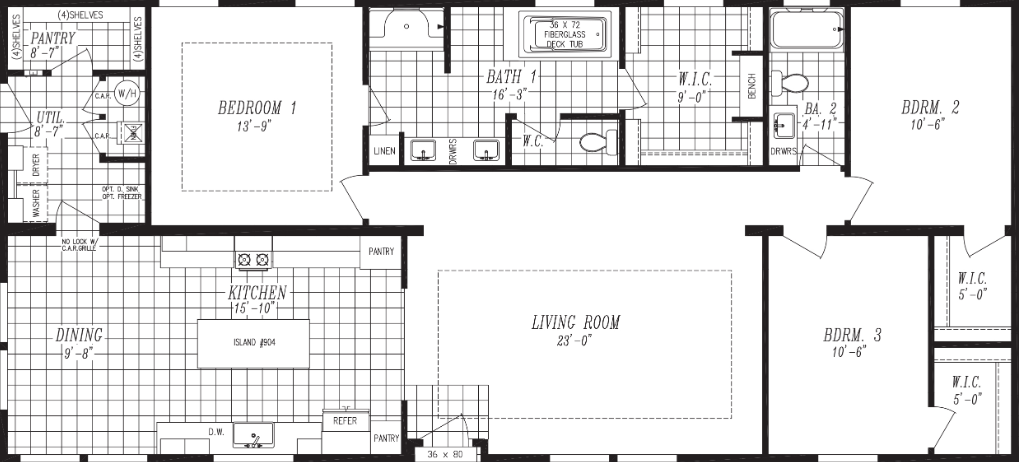 Majestic Collection 9603-S Floor Plan