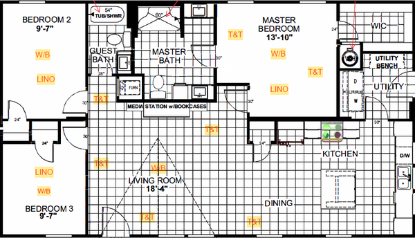 Fairview p48b floor plan home features