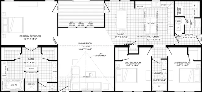 The turner floor plan home features