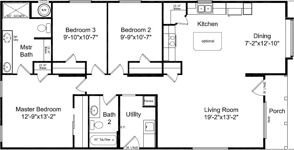 River front floor plan home features