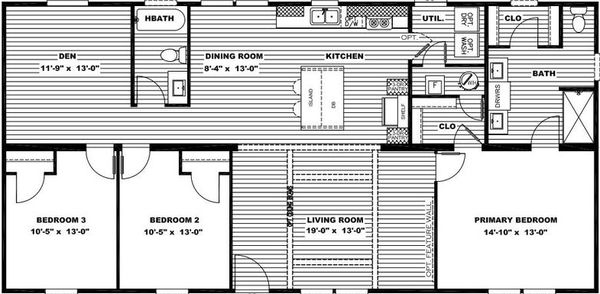 Grand living 56 floor plan home features