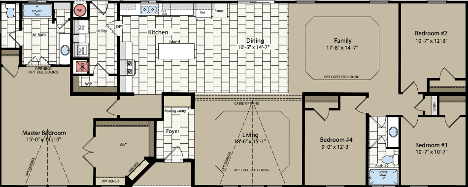 Pecan floor plan home features