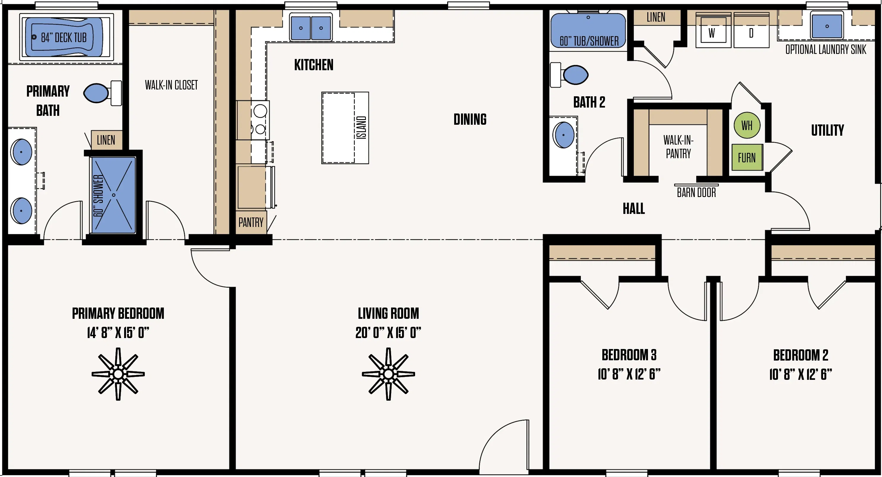 The red river floor plan home features