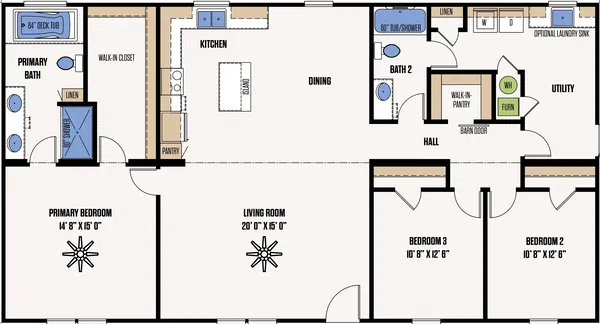 The red river floor plan home features