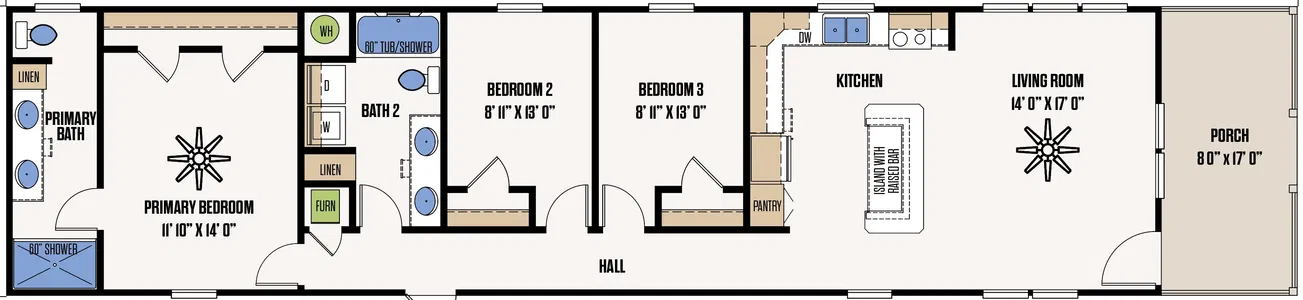 The temple floor plan home features