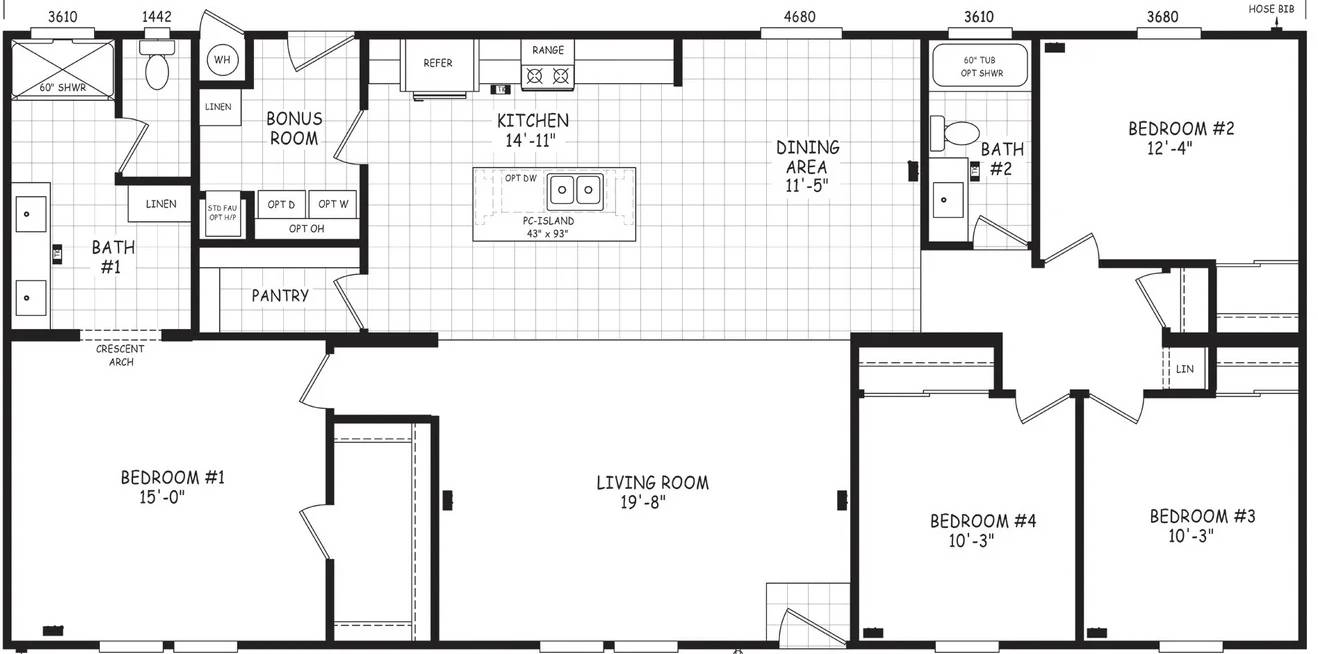 Pinnacle 30624A Floor Plan