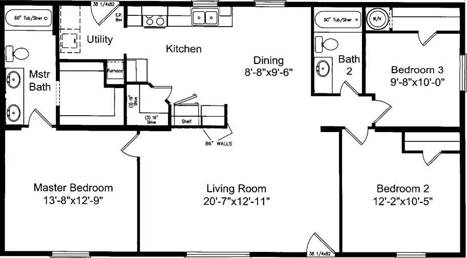 Pebble beach floor plan home features