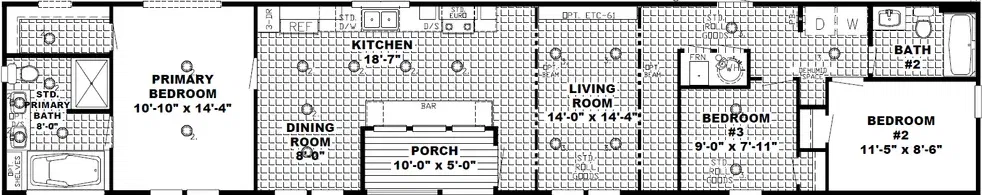 The ranch house floor plan home features