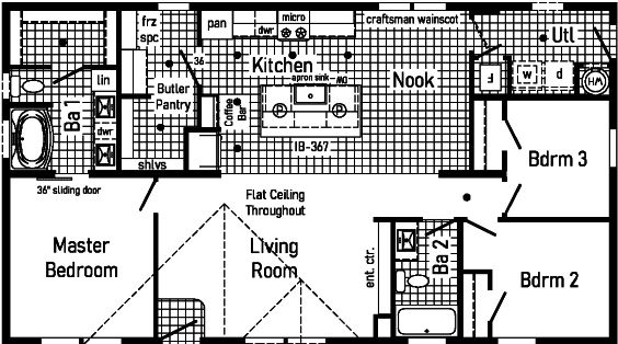 Astro elite ranch 3a2810-p floor plan home features