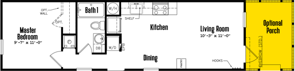 Tiny singlewide 12×44-11a floor plan home features