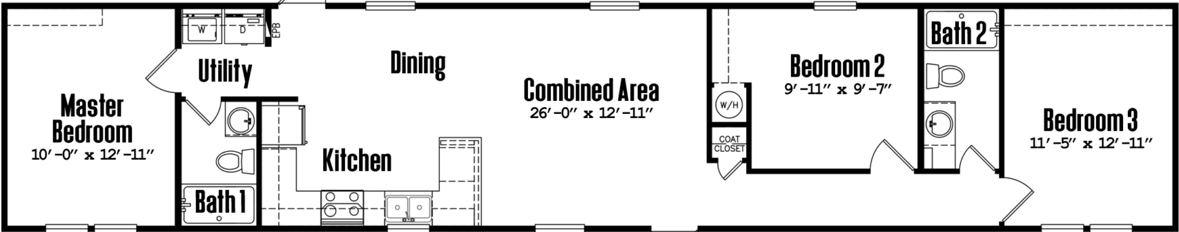 Park models s-14×74-32aof floor plan home features