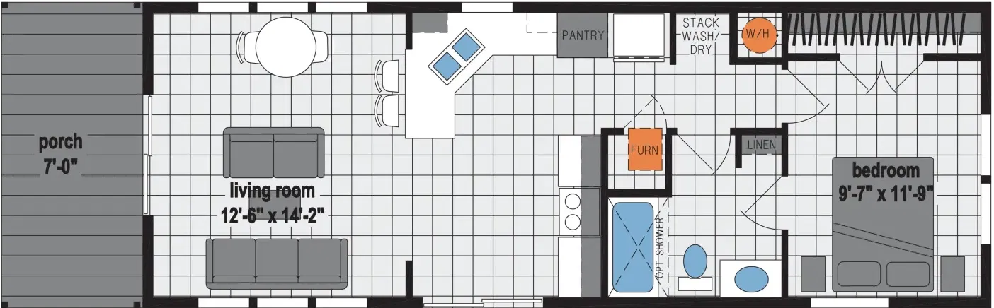 Contemporary cabin a700 floor plan home features