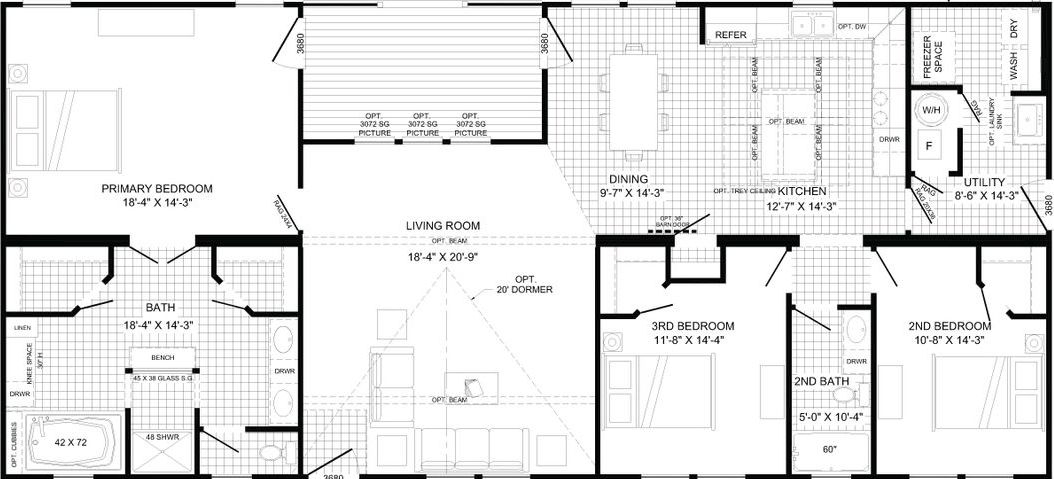 The turner floor plan home features