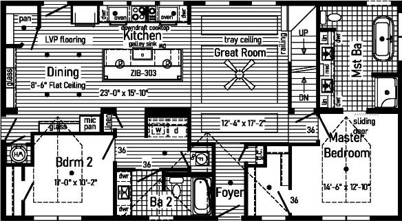 La bella casa cape 2pc2801-r floor plan home features