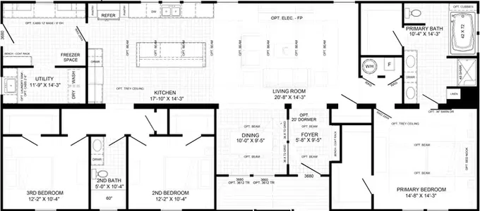 The mill house floor plan home features