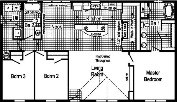 Astro elite ranch 3a2803-v floor plan home features