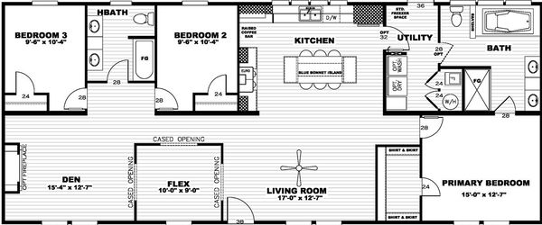 Bluebonnet breeze floor plan home features