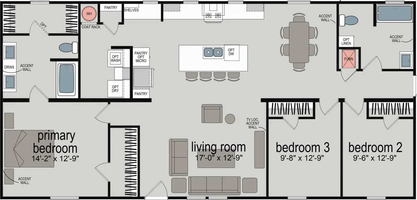 Embrace sunlight 233 floor plan home features