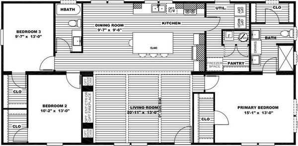 Number one floor plan home features