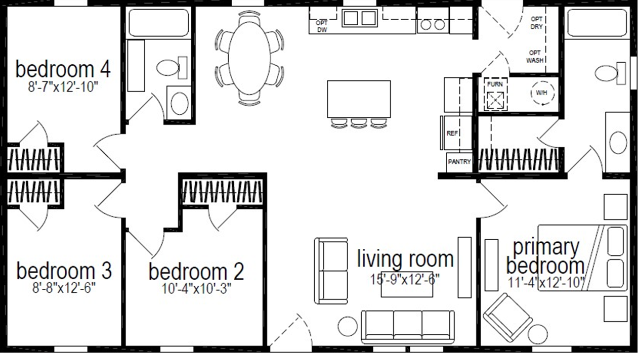 Millcreek 4400-6 floor plan home features