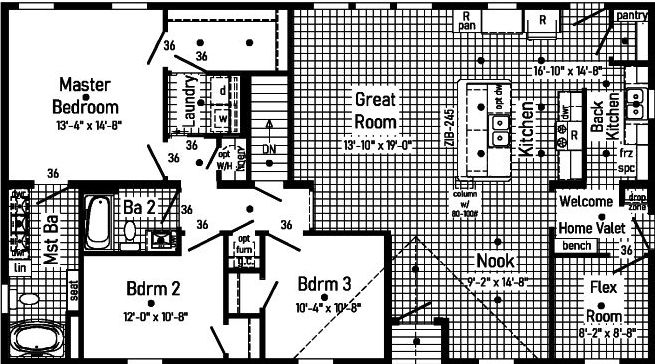 Pennwest limited modular 2p2901-x floor plan home features
