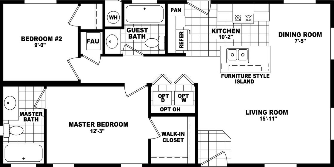 Wide Homes 20402A Floor Plan