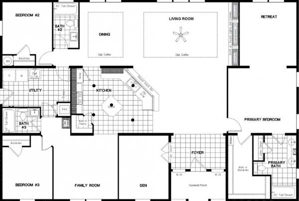 The white pine floor plan home features