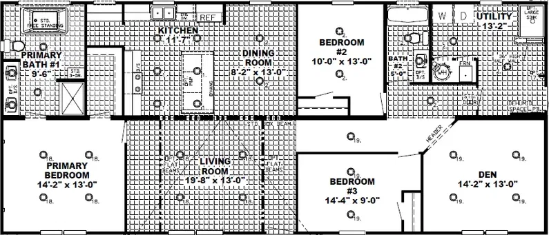 The dark sands floor plan home features