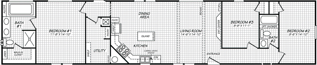 Pinnacle 16763l floor plan home features