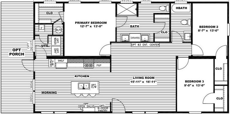 Northshore floor plan home features