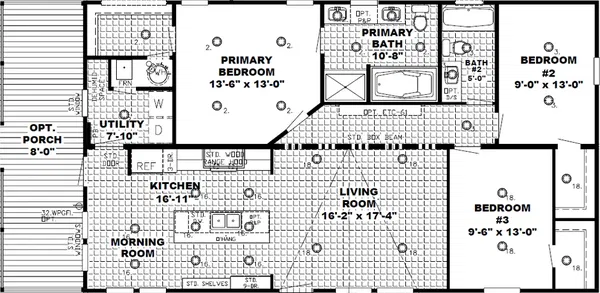 The southern farmhouse floor plan home features